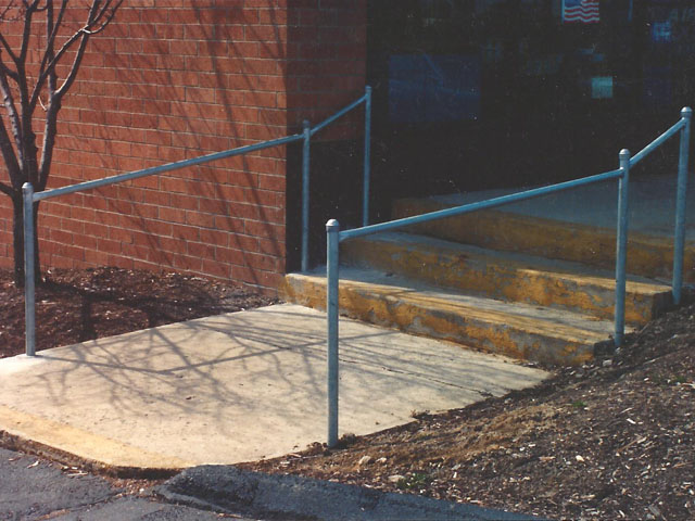 Industrial Pipe Handrail by Elyria Fence